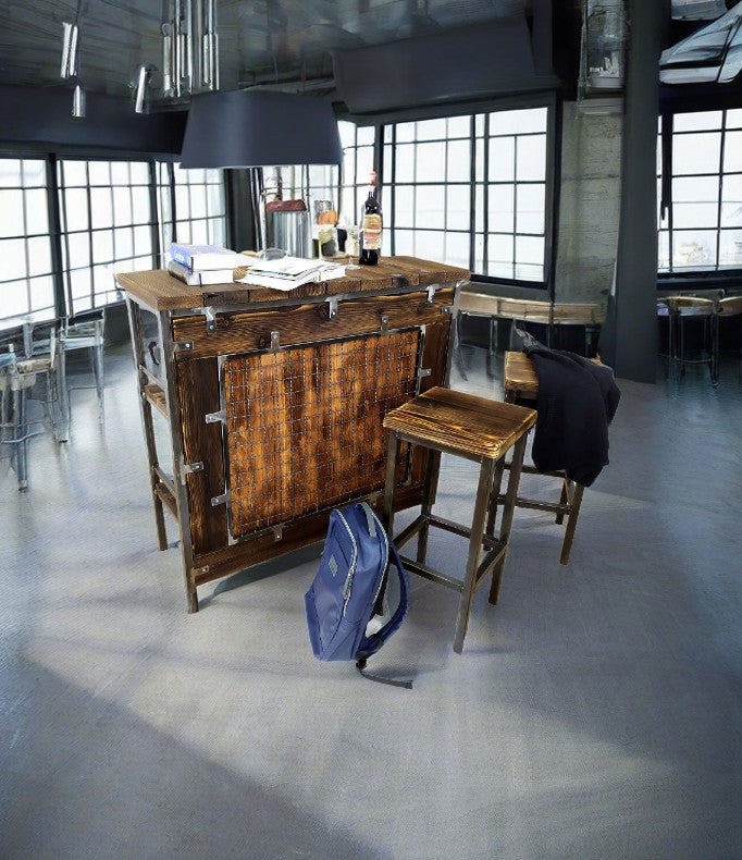 CHYRKA® Tavolo da Bar Mobili da Bar SAMBOR Loft Bar Vintage Design Industriale Fatto a Mano Legno Metallo
