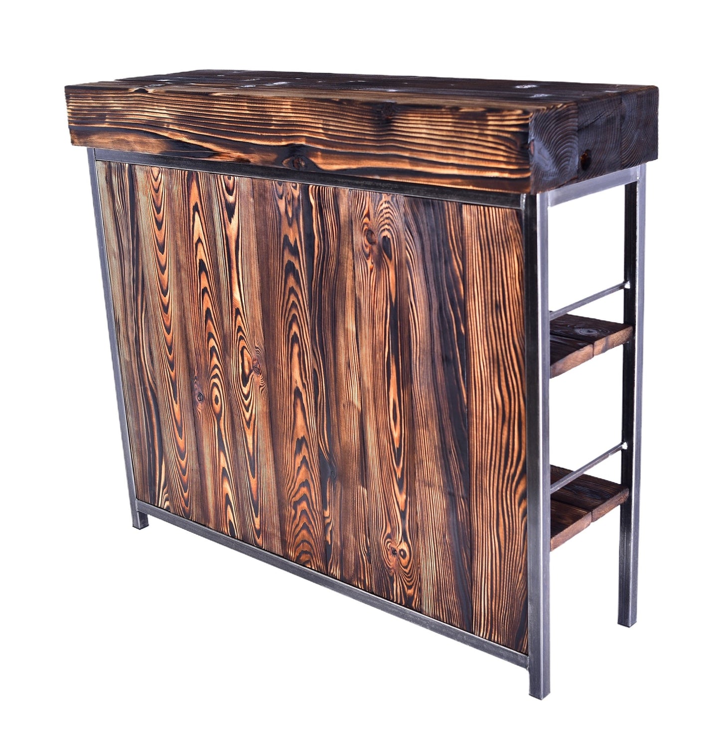 CHYRKA® Tavolo da Bar KL Mobili da Bar KALUSH Loft Bar Vintage Design Industriale Fatto a Mano Legno Metallo
